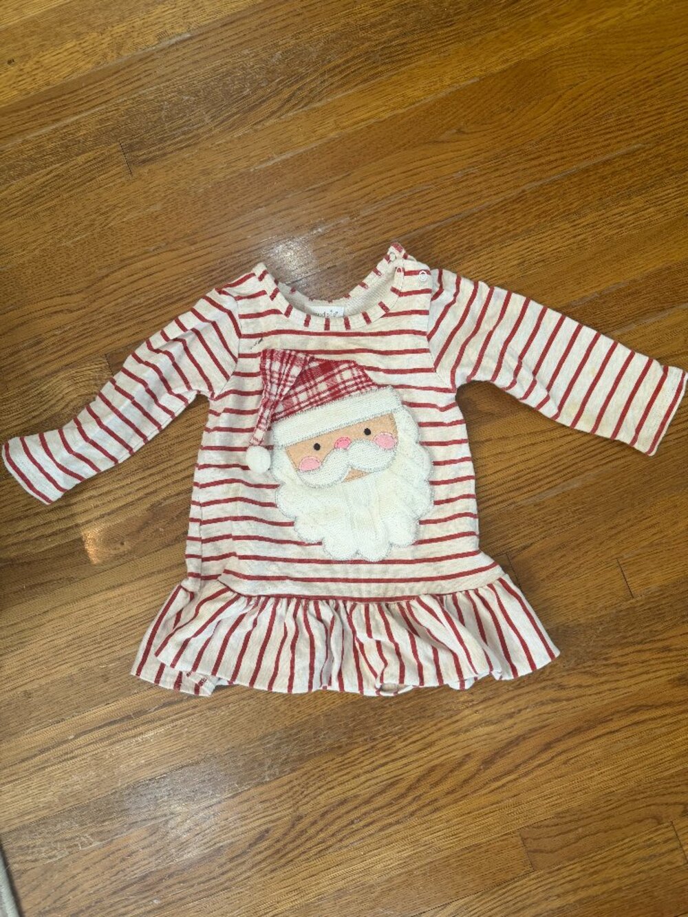 Mud Pie Santa Christmas Stripe Tunic Dress 12-18M